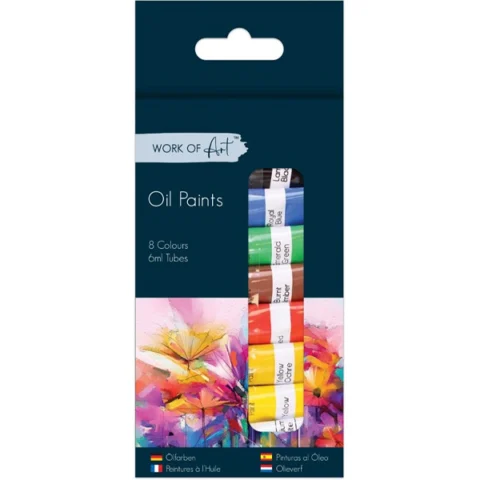 Work Of Art Assorted Colour Oil Paints 6ml 8 Pack