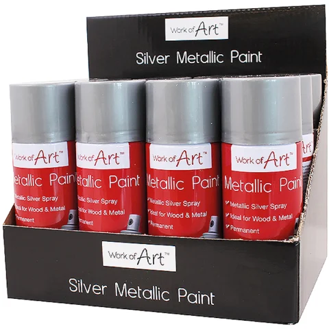 Work Of Art Silver Metallic Spray Paint 110ml