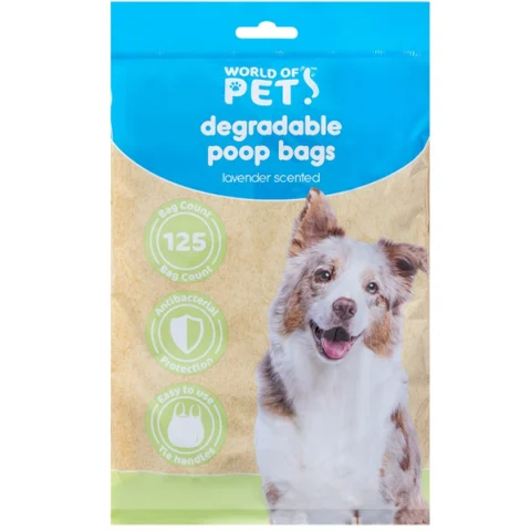 World Of Pets Antibacterial Degradable Poop Bags 125 Pack