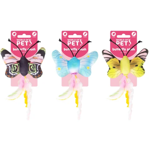 World Of Pets Catnip Butterfly Cat Toy 8cm Assorted