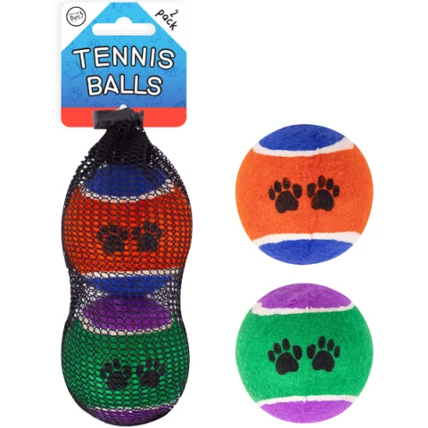 World Of Pets Dog Tennis Balls 6.5cm 2 Pack