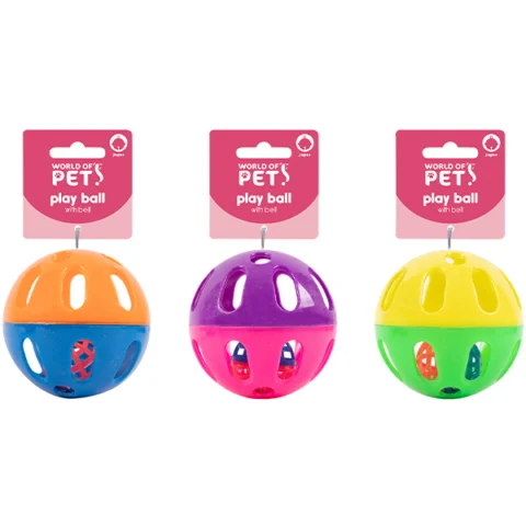 World Of Pets Double Action Cat Play Ball Assorted