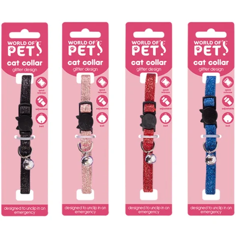 World Of Pets Glitter Car Collar 20cm-30cm Assorted Colours