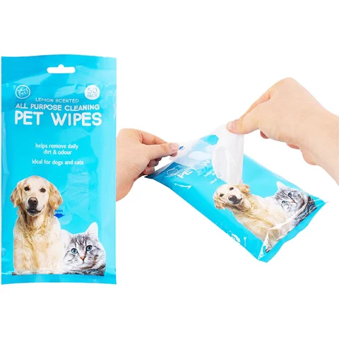 World Of Pets Lemon Scented Pet Wipes 40 Pack