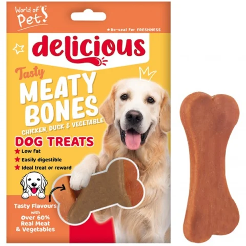 World Of Pets Meaty Bone-Shaped Dog Treat 4 Pack 80g