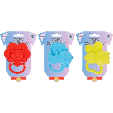 World Of Pets Rubber Puppy Animal Toys Assorted