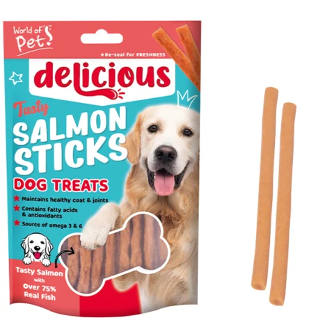 World Of Pets Salmon Sticks Dog Treat 18 Pack 80g