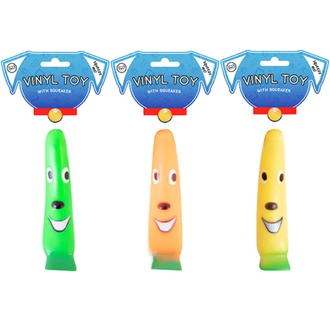 World Of Pets Vinyl Squeaky Banana Dog Toy Assorted Colours