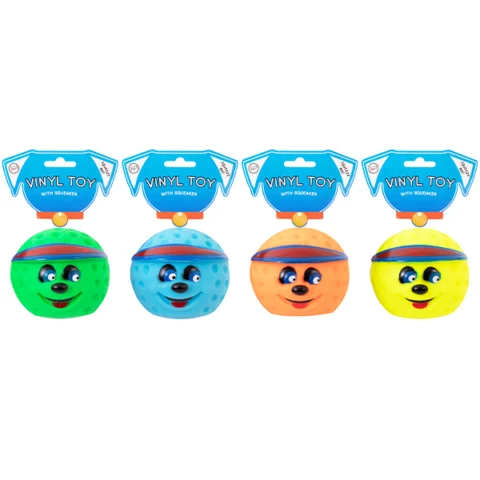 World Of Pets Vinyl Squeaky Golf Ball Dog Toy 7cm Assorted Colours